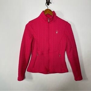 Spyder Womens Hot Pink Cable Knit‎ Jacket Size Xsmall